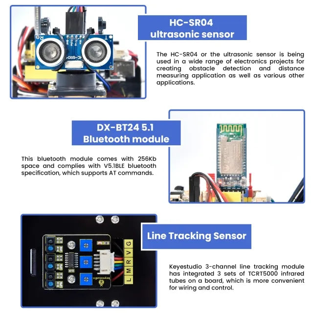 4WD BT Multi-purpose Smart Car DIY Kit V2.0 Compatible With Arduino
