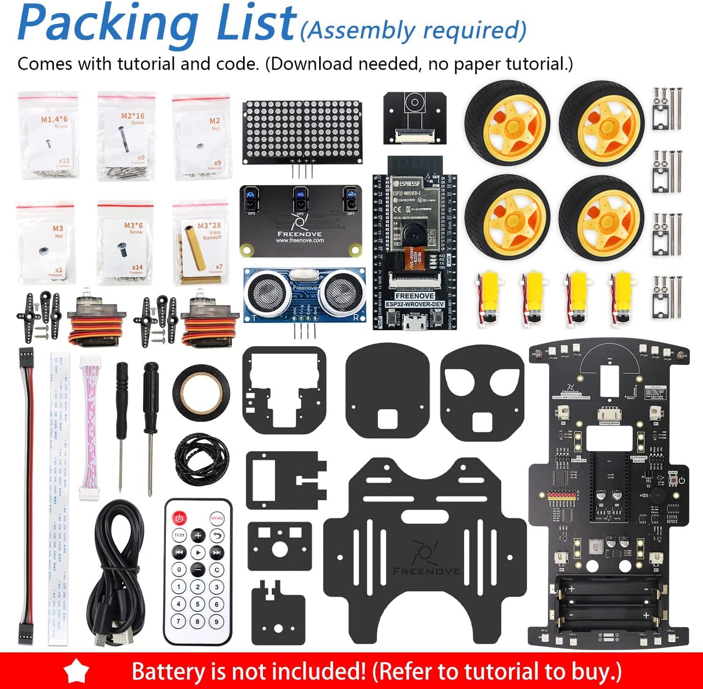 4WD Car Kit for ESP32-WROVER with Onboard Camera & Wireless