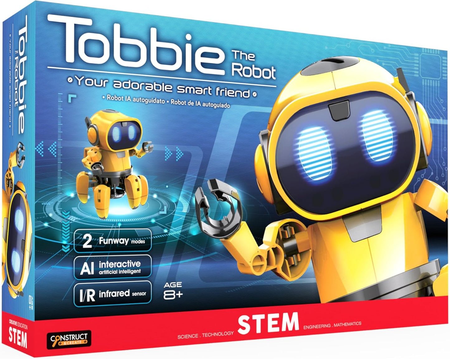 CONSTRUCT & CREATE Tobbie the Self-Guiding AI Robot Build Your Own DIY STEM Kit