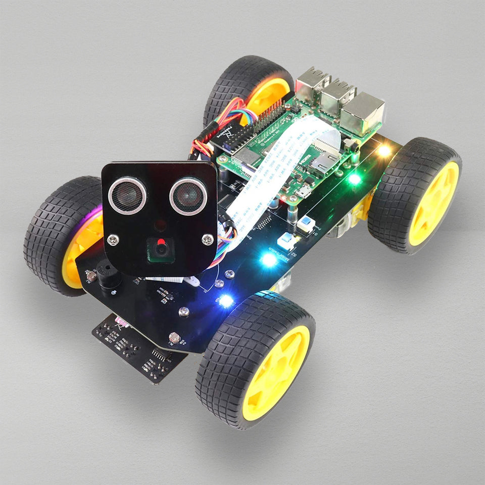 4WD Smart Car Kit Compatible with Raspberry Pi (Board not Included)