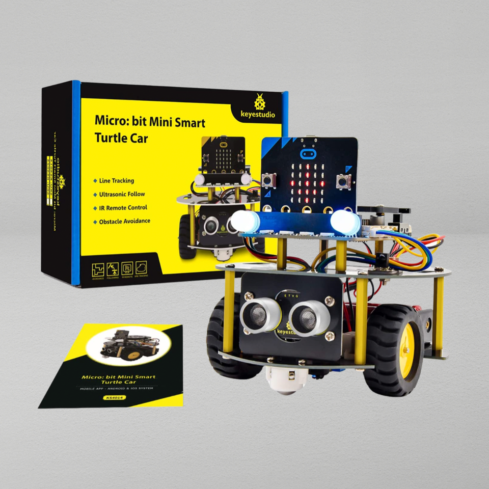 سيارة السلحفاة الذكية الصغيرة من Micro:bit (اللوحة والبطارية غير متضمنة)