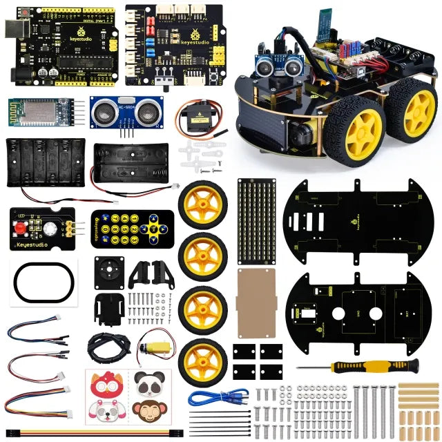 4WD BT Multi-purpose Smart Car DIY Kit V2.0 Compatible With Arduino