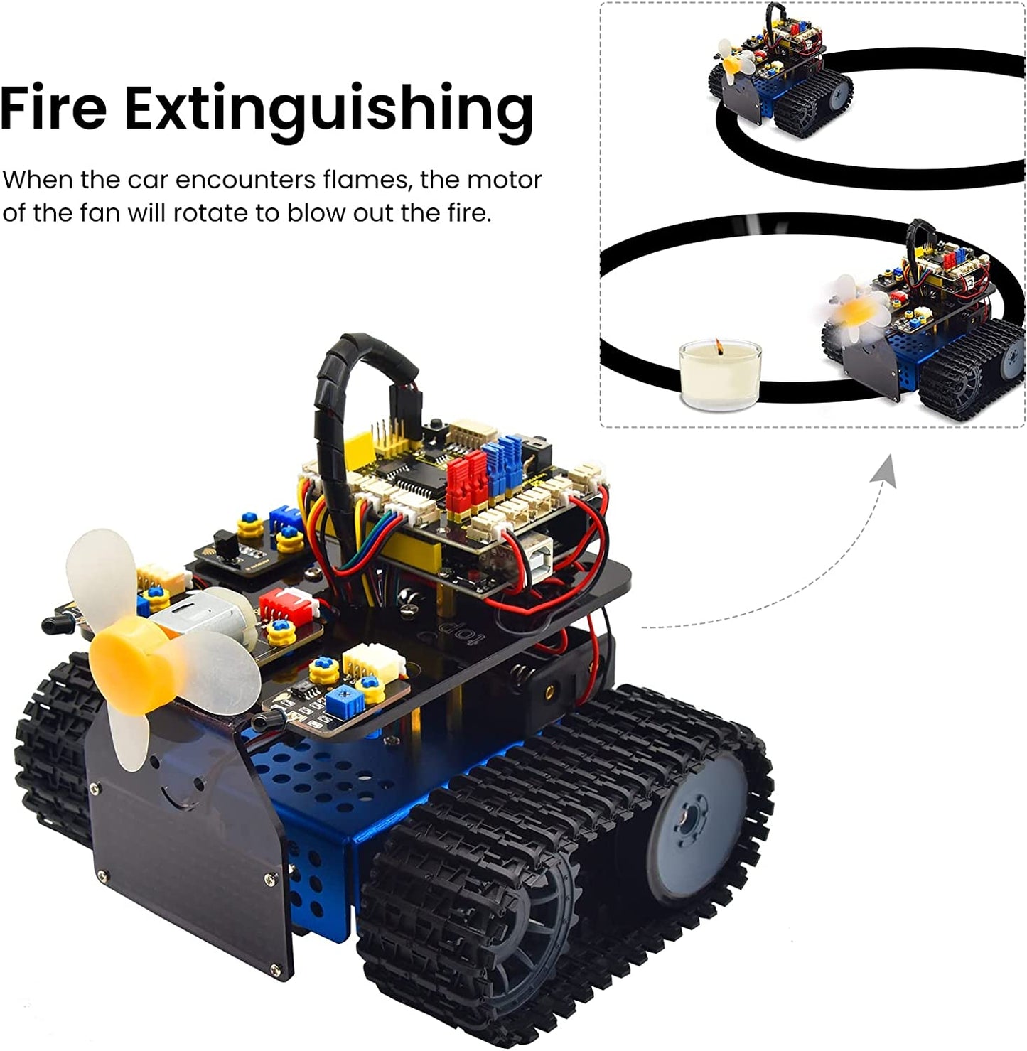 Mini Caterpillar Tank Robot V3 With Programmable LED Panel KS0555
