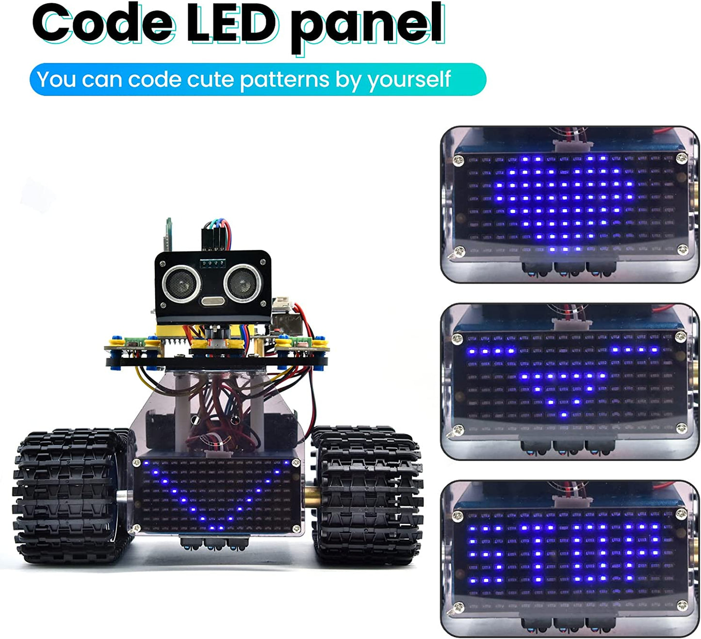 Mini Caterpillar Tank Robot V3 With Programmable LED Panel KS0555