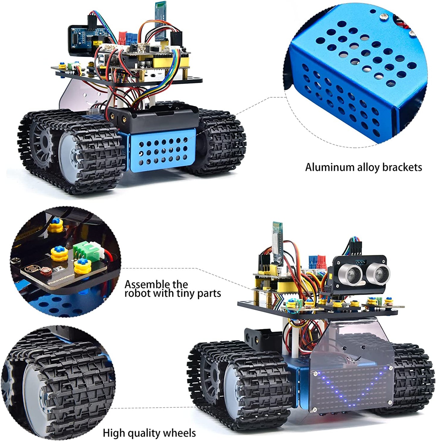 Mini Caterpillar Tank Robot V3 With Programmable LED Panel KS0555