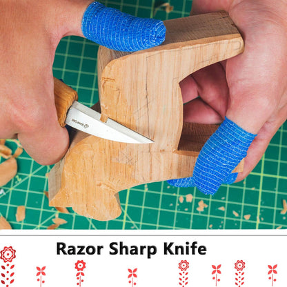Wood Carving Kit for Beginners -  Set DIY02 Dala Horse DIY02