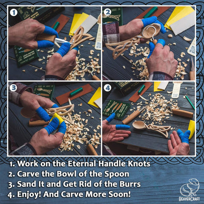 Wood Carving Kit for Beginners -  Set DIY04 Spoon Carving Kit