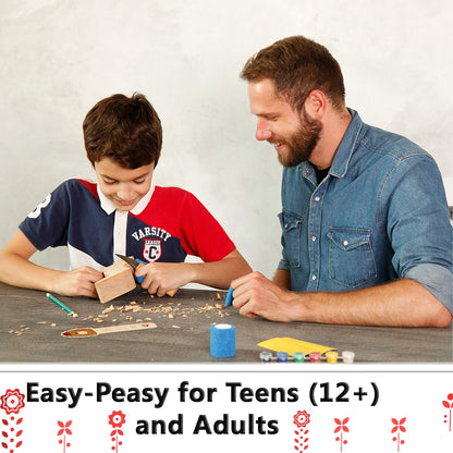 Wood Carving Kit for Beginners -  Set DIY02 Dala Horse DIY02