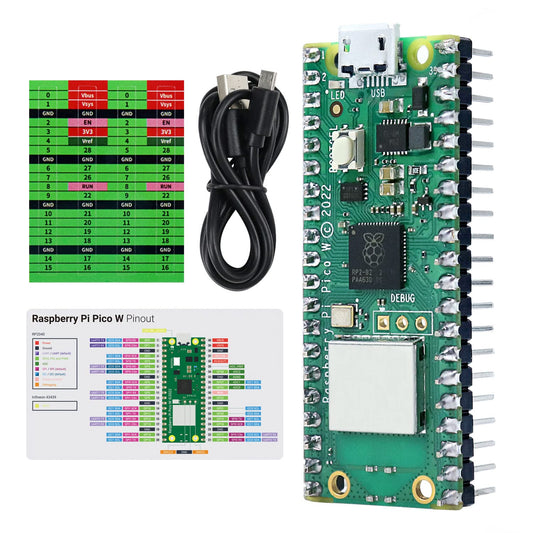 Raspberry Pi Pico Development Board Microcontroller Board RP2040 Cortex-M0+ Dual-Core ARM Processor With Downward Soldered Pin Header + USB Cable FNK0065