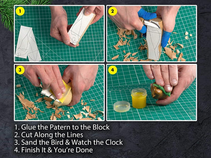 Wood Carving Kit for Beginners -  Set DIY01-2 Bird Carving DIY01