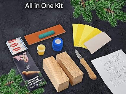 Wood Carving Kit for Beginners -  Set DIY01-2 Bird Carving DIY01