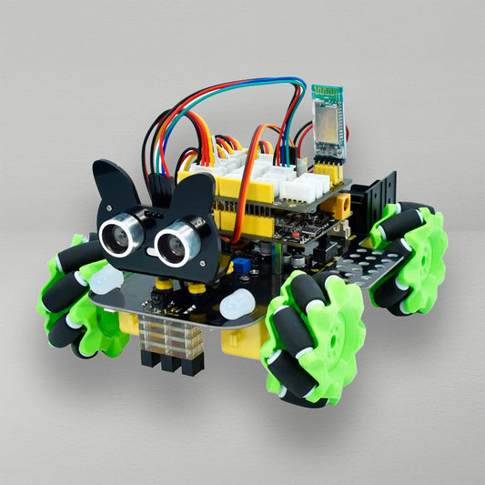 4WD Mecanum Robot Car Kit - Ultrasonic, Bluetooth & IR Control