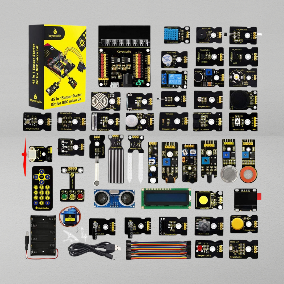 45 Sensors Starter Kit for BBC Microbit (Without Microbit Board)