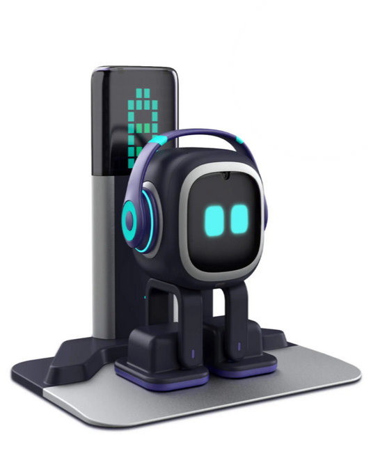 Advanced Emo Smart AI Desktop Robot Pet With Voice Control, 100+ Facial Expressions, Home Station & Skateboard Variations – Perfect AI Companion For Home & Office.