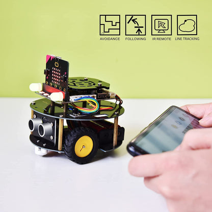 سيارة السلحفاة الذكية الصغيرة من Micro:bit (اللوحة والبطارية غير متضمنة)