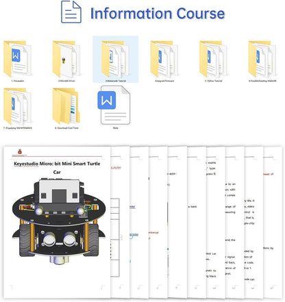 سيارة السلحفاة الذكية الصغيرة من Micro:bit (اللوحة والبطارية غير متضمنة)