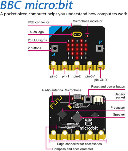 BBC Micro:bit V2 Development Board with Sample Code & Tutorial FNK0070