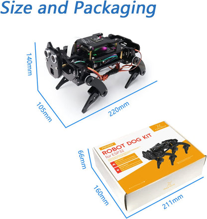 Robot Dog Kit for ESP32-WROVER with Tutorial and Sample Codes FNK0062