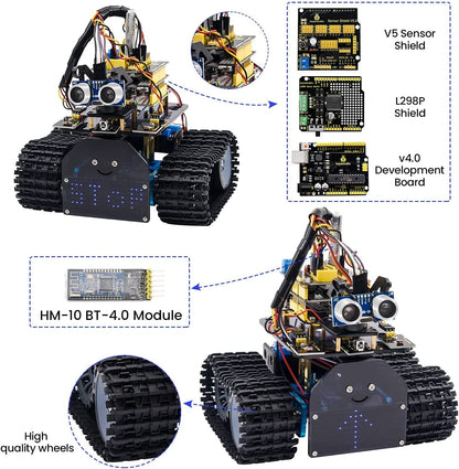Mini Tank Robot Upgrade V2 with Bluetooth App for IOS and Android KS0428