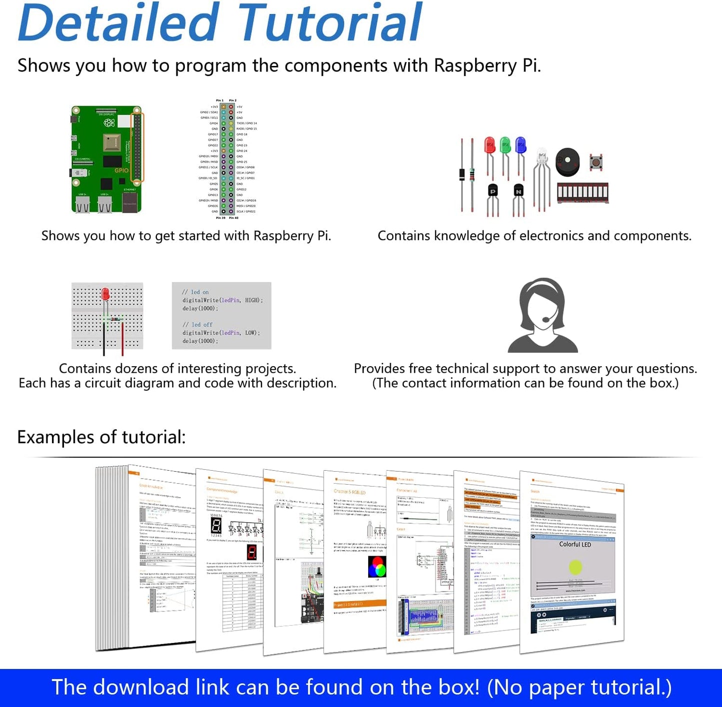 Ultrasonic Starter Kit for Raspberry Pi With Sample Project Codes FNK0024