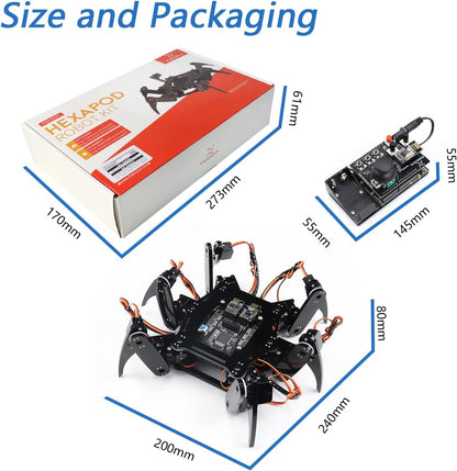 Hexapod Robot Kit with Remote Control, Manual and Sample Code FNK0031
