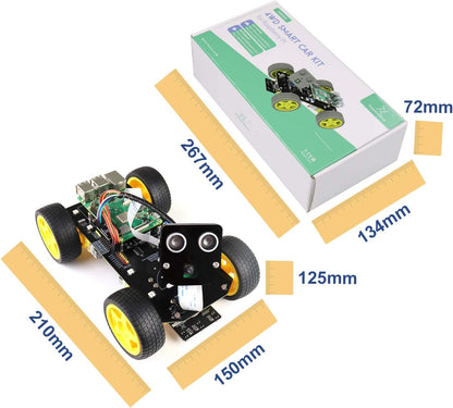 4WD Smart Car Kit Compatible with Raspberry Pi (Board not Included)