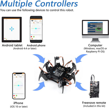Hexapod Robot Kit with Remote Control, Manual and Sample Code FNK0031
