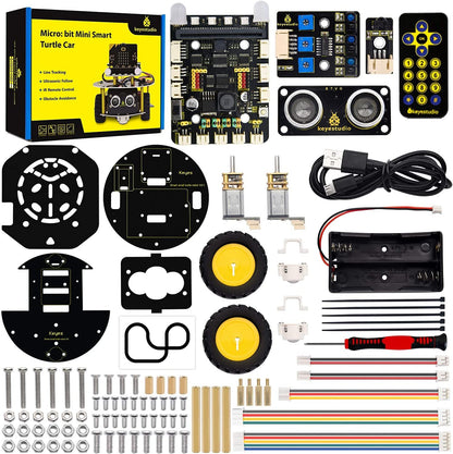 سيارة السلحفاة الذكية الصغيرة من Micro:bit (اللوحة والبطارية غير متضمنة)